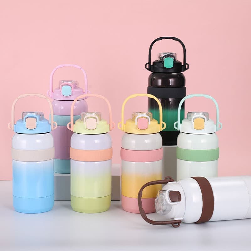 316 Stainless Steel Straw Cup Large Capacity Outdoor Travel Portable Car-mounted Convenient Double-layer Straw Insulated Cup