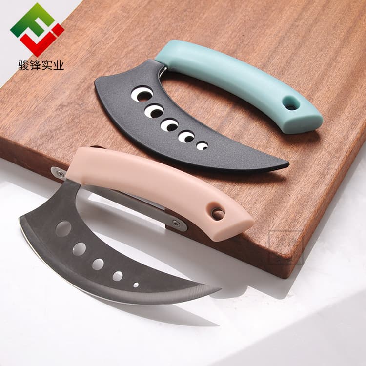 Stainless Steel Multi-Function Vegetable Knife Baking Kitchen Tool Pizza Cutter Semi-Circle Pizza Vegetable Scallion Fruit Knife