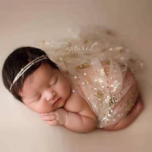 Sunflower Kids Galaxy Hot-Stamped Tulle Wrap Blanket for Baby Newborn Photography Props