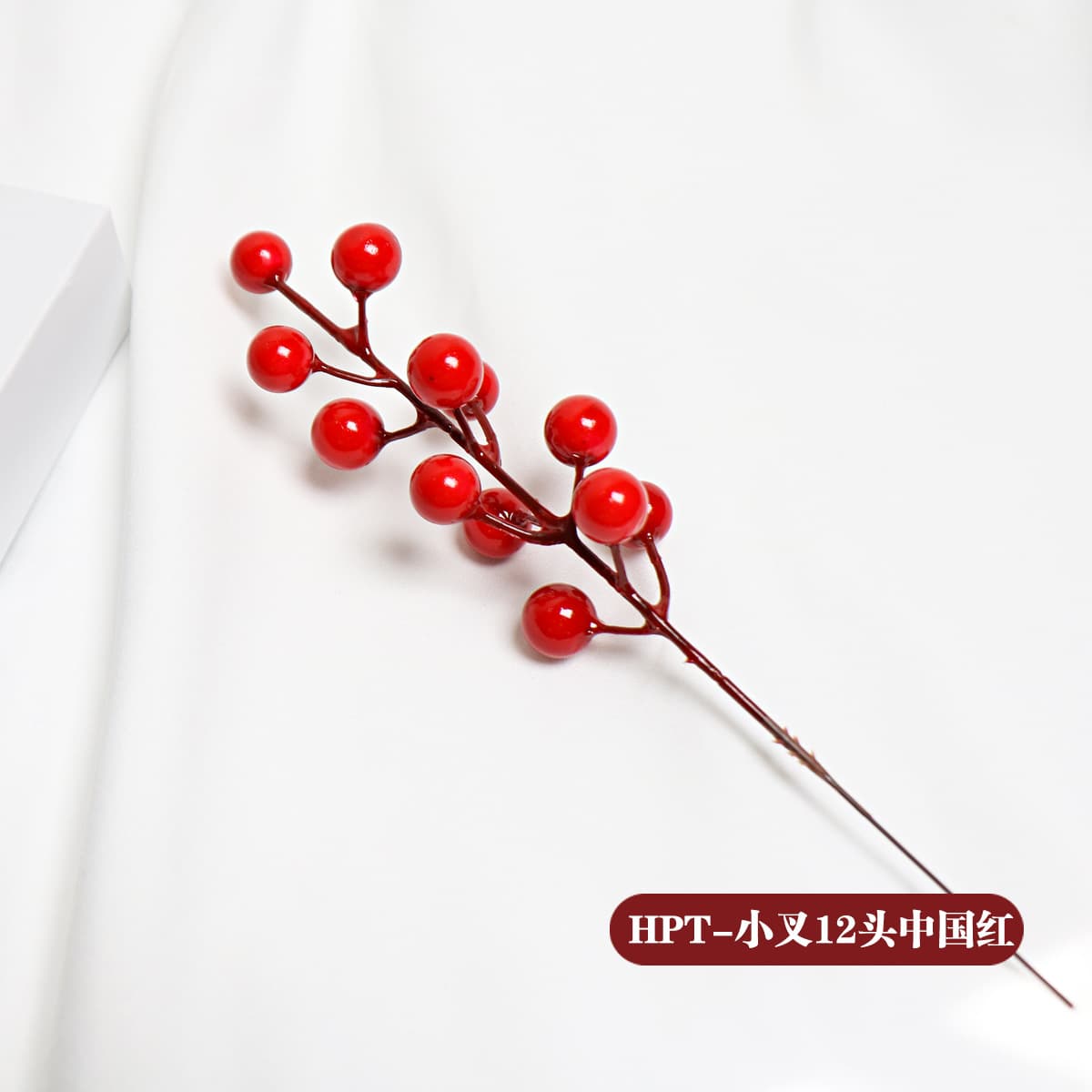Source Factory Simulation Red Berry 12 Head Fork Christmas Foam Red Fruit Fortune Fruit Wire Christmas Decoration Accessories