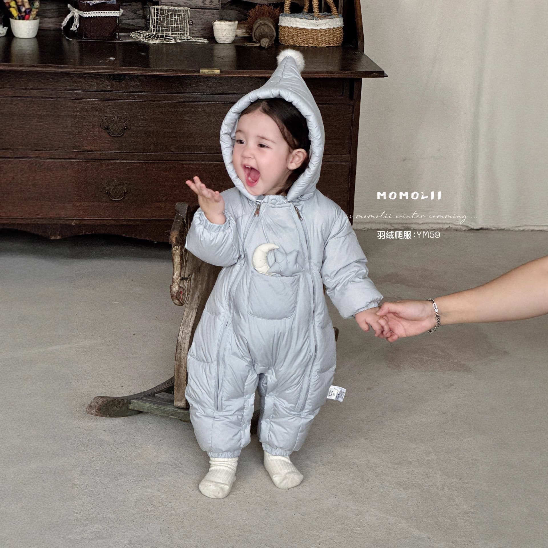 Momoli Baby Boy's Down Jumpsuit, Super Cute Outerwear Winter Romper with White Duck Down