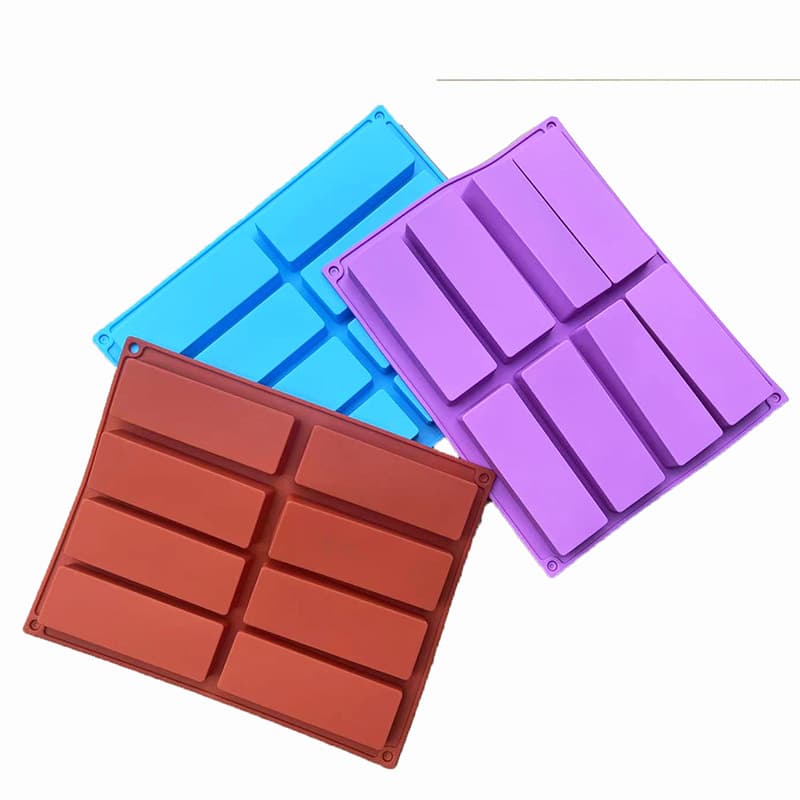 Silicone Cake Mold DIY High Temperature Resistant Oven Granola Bar 8-Hole Handmade Soap Baking Mold