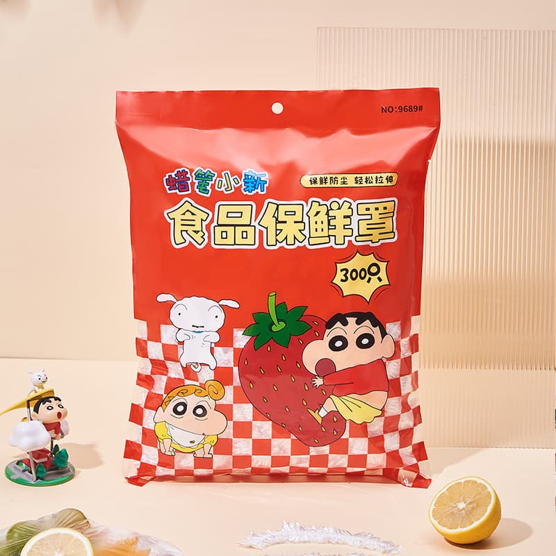 Crayon Shin-chan disposable cling film cover thickened dust-proof household food preservation cover anti-odor leftover cling film