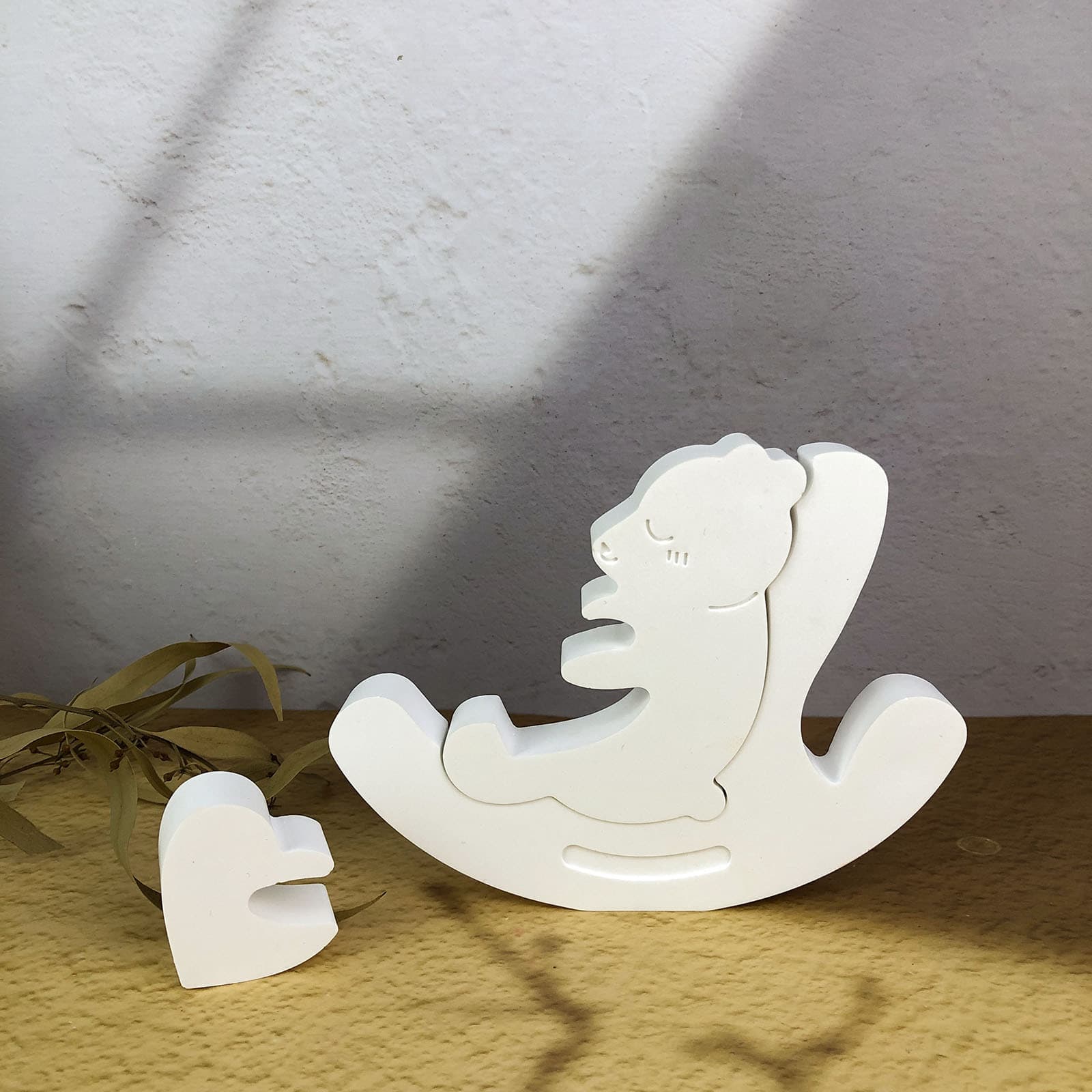 X0679 Seesaw Care Bear Ornament Decorative Cement Plaster Mold DIY Silicone Mold