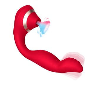 Female Cupid Magic Finger 7-Frequency Vibrating Dual Head Sucking Thrusting Massager USB Charging Sex Toy Tease