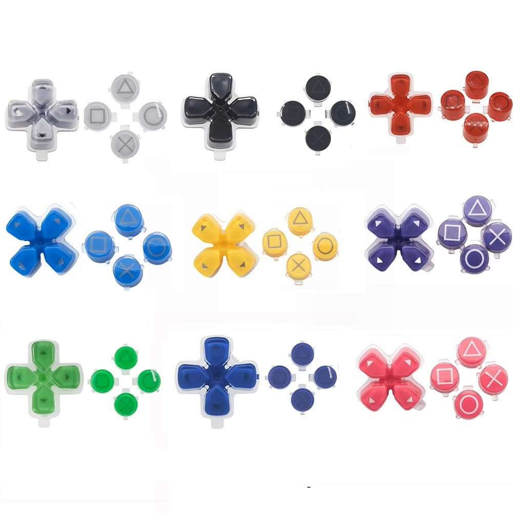 PS5 Controller Crystal Buttons PS5 Directional Function Buttons PS5 Slim Controller Colorful Crystal DIY Replacement Buttons