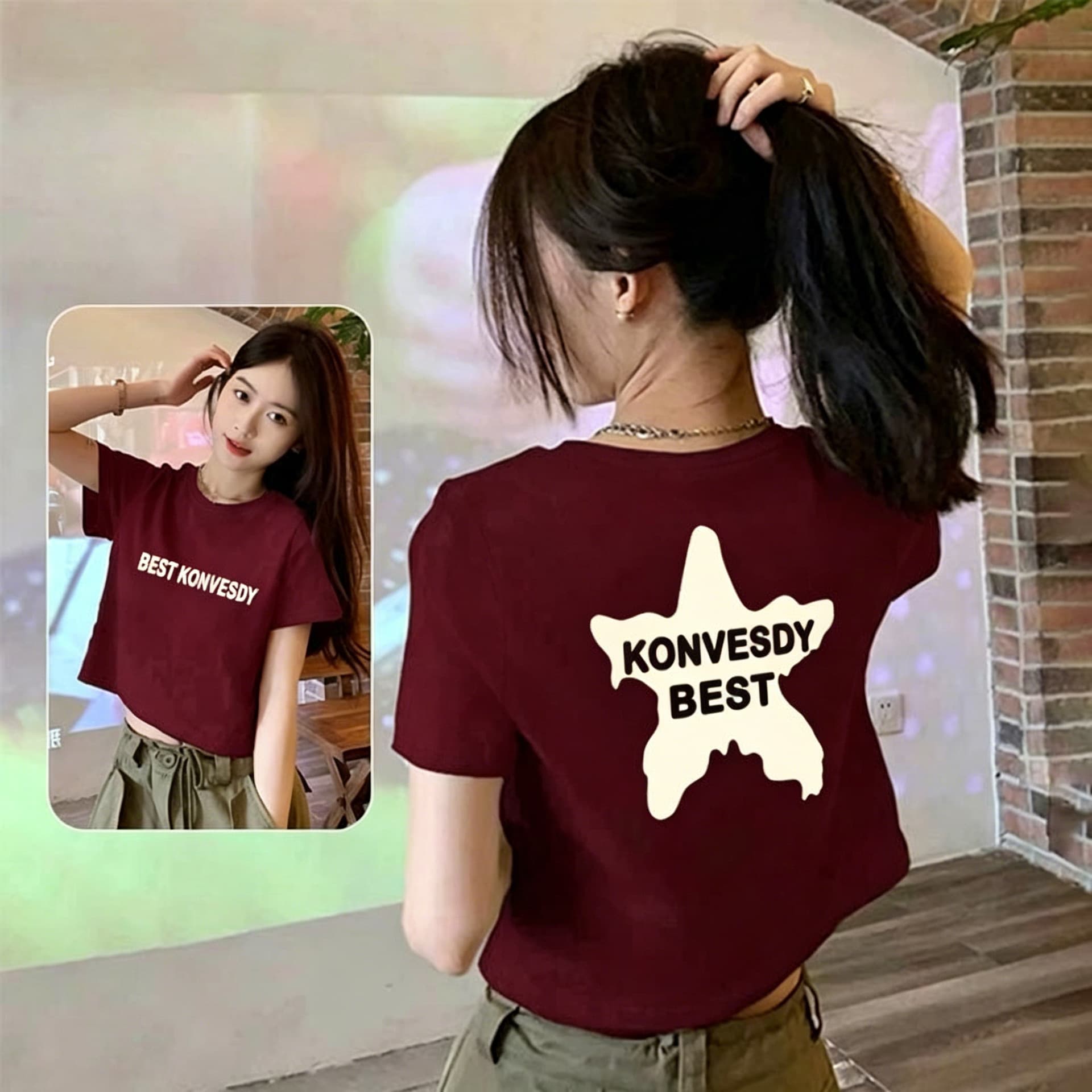 Short hot girl women's clothing 2026 new style simple girly feeling 100 cotton women's short-sleeved t-shirt tops foreign trade