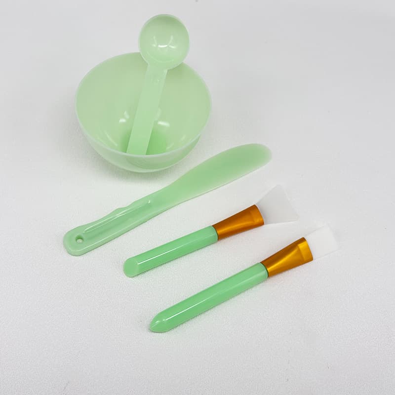 Face Mask Bowl Set Mask Tools Soft Mask Powder DIY Spa Mixing Bowl Tool Set Silicone Brush Brush Spoon Simple Pack