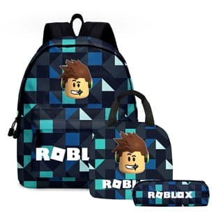Cartoon Anime Cross-border Game Roblox Two-piece Set Primary and Middle School Student Backpack Children's Double Shoulder Backpack Two-piece Set