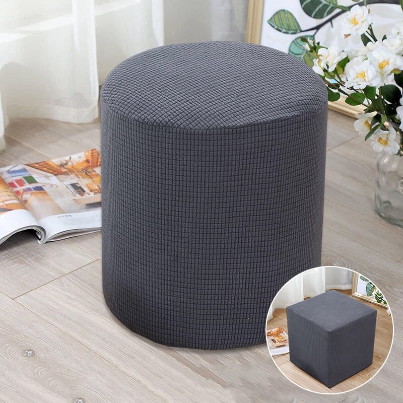 Small round stool cover, all-inclusive round leather pier seat cover, square stool cover, mushroom stool sofa stool cover, dustproof Zhao