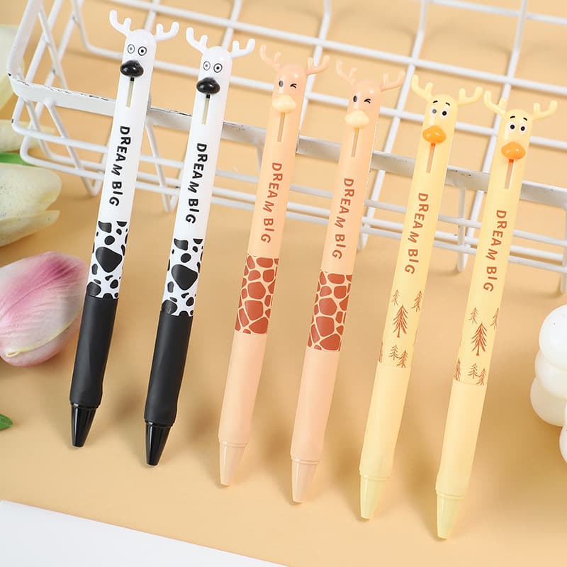 Cute deer press pen stationery student neutral brush pen press high-value press pen ST quick-drying black pen