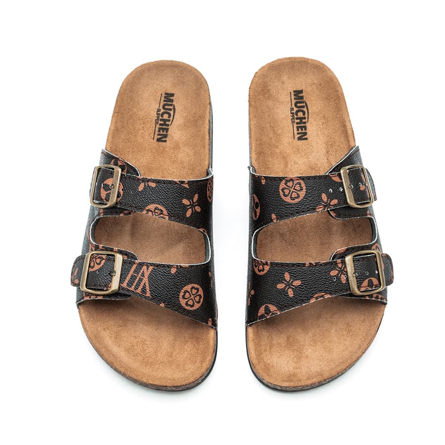 Luwei light luxury brand Boken cork slippers Mule shoes retro buckle casual beach men's shoes