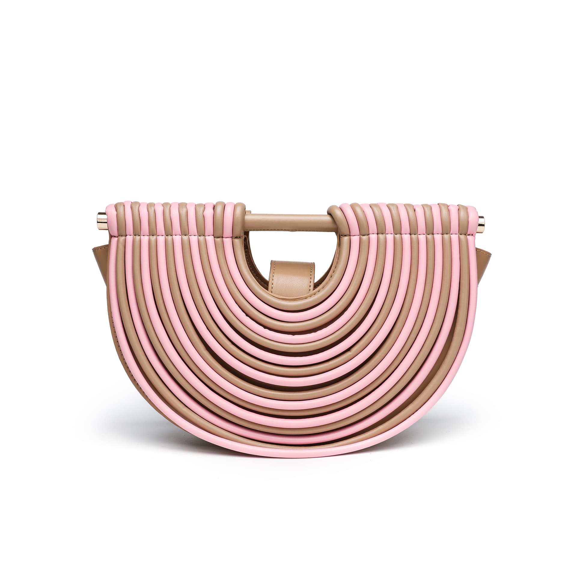 Cross-border Fashion Handbag for Women 2025 Premium Niche Design Woven Strap Fan-shaped Shoulder Bag