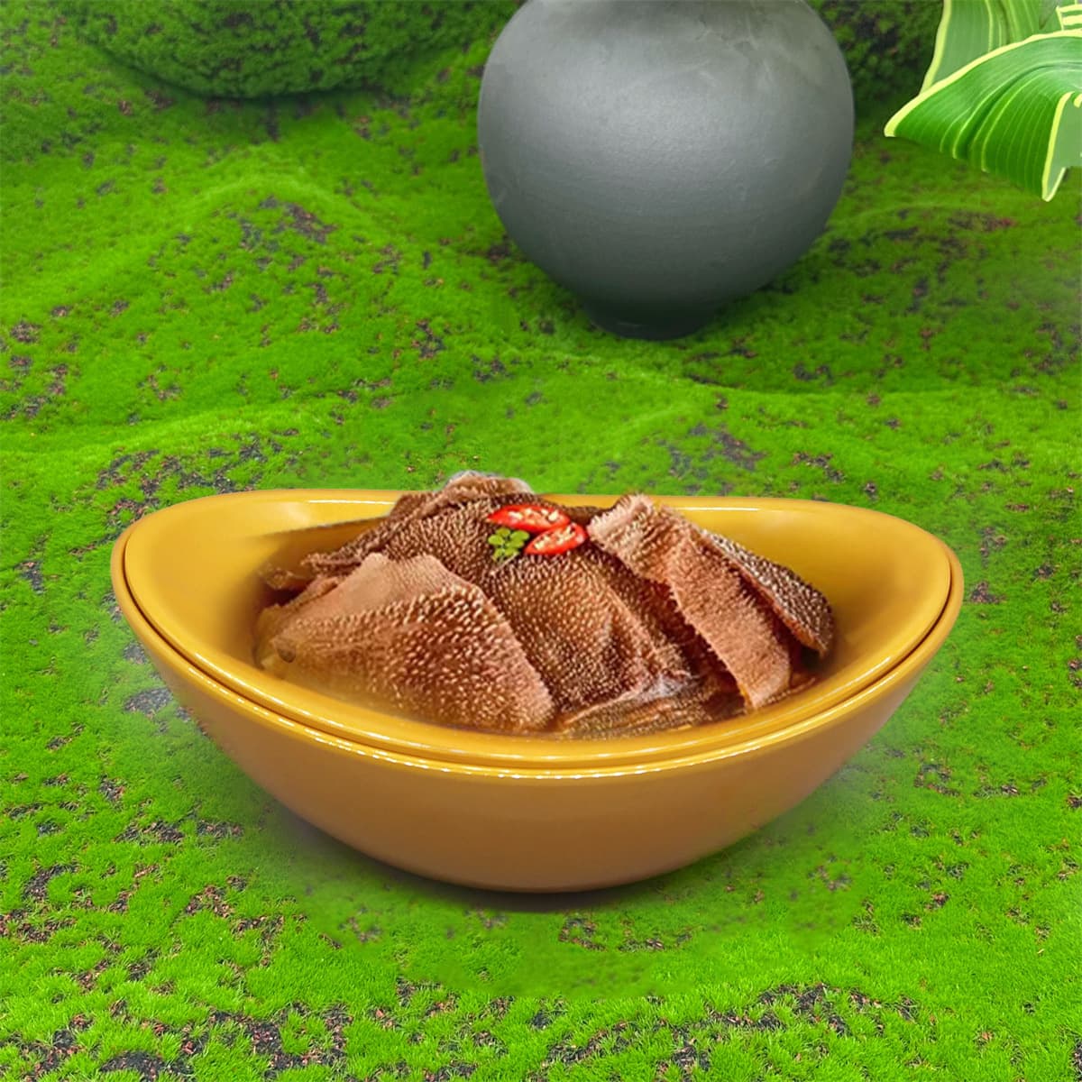 Trendy and creative melamine gold ingot dry ice platter, tripe platter, hot pot-themed smoking platter, sashimi platter, restaurant display platter
