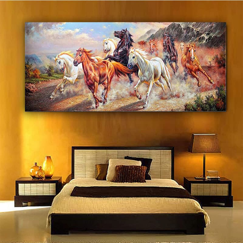 Foreign trade cross-border 5d diamond painting full diamond diy animal horse scenery diamond embroidery full diamond magic square round diamond craft decoration