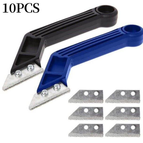 10-Piece Blue Black Angle Scraper Set Grout Saw Floor Tile Joint Cleaning Tool