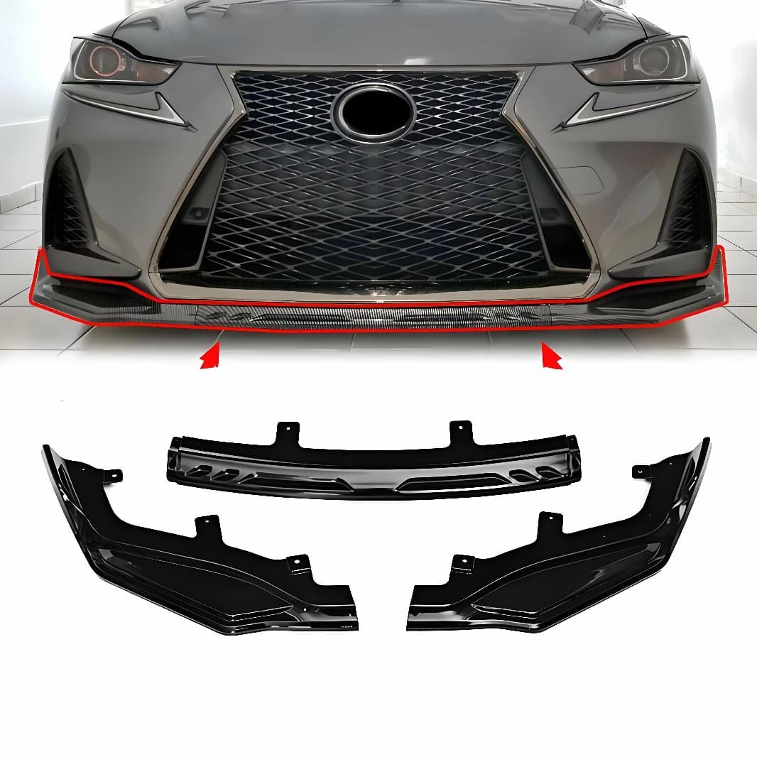 Compatible with Lexus IS250, IS300, IS350 F Sport Front Bumper Front Lip, Front Taper 17-20