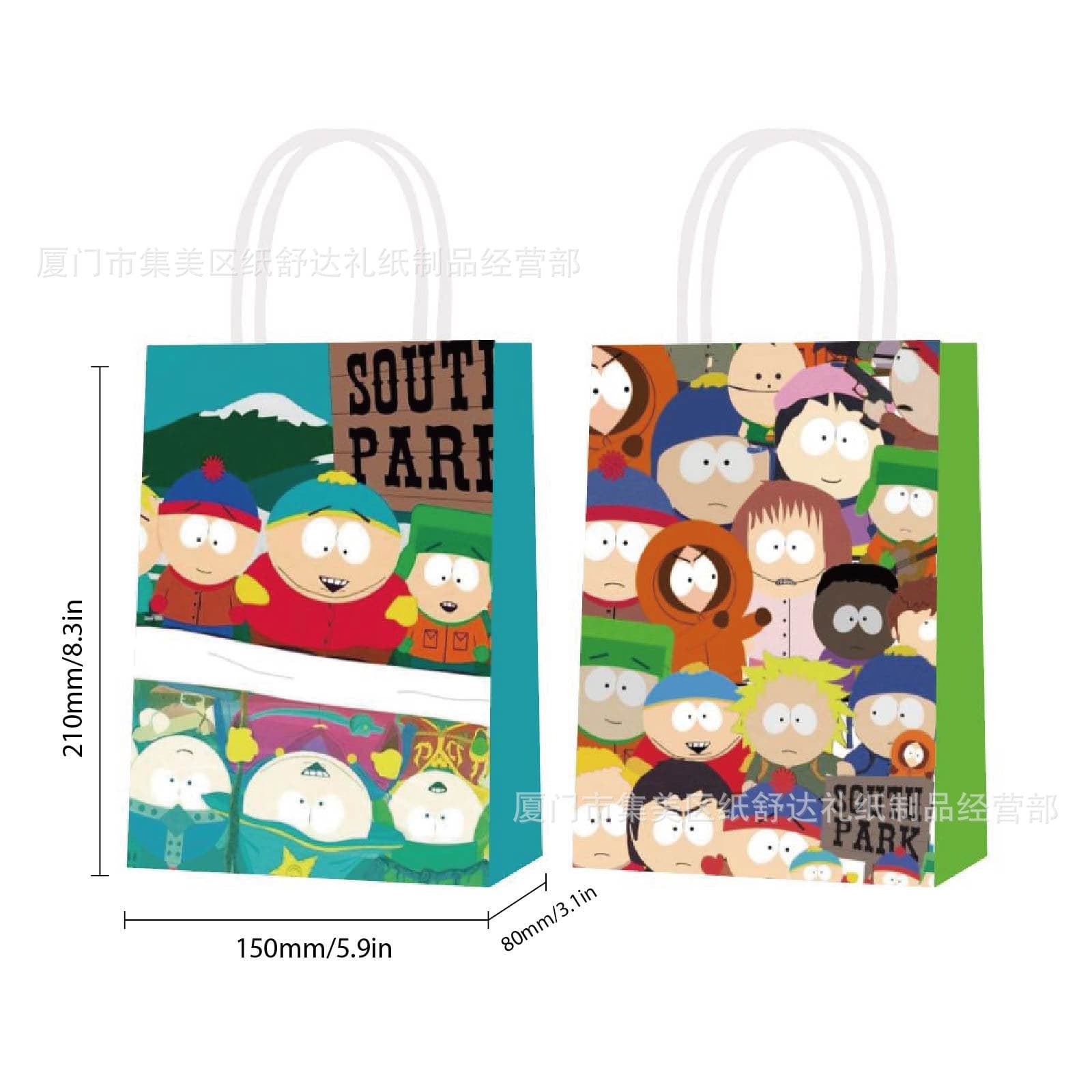 In-Stock South Park Themed Birthday Party Venue Decoration Set with Banners, Flags, Balloons, Backdrop Cloth, and Gift Bags