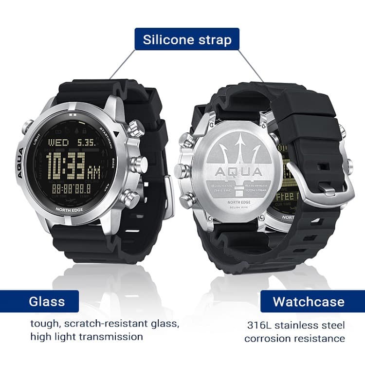 Men's Outdoor Sports Smart Dive Computer Watch Altitude Barometer Compass Temperature Electronic Watch