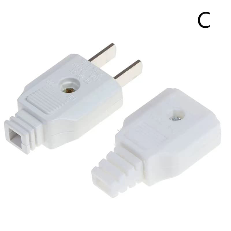 Two Flat Pins National Standard Male-Female Coupling Plug, Female Plug with Two Holes, Surveillance Connector 16-Pin Plug Without Wire