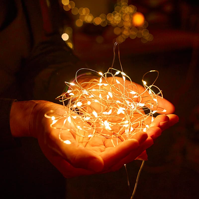LED Colorful Solar Light String Copper Wire Light Gift Box Flower Decoration Star Light Camping Atmosphere Light Strip Setup