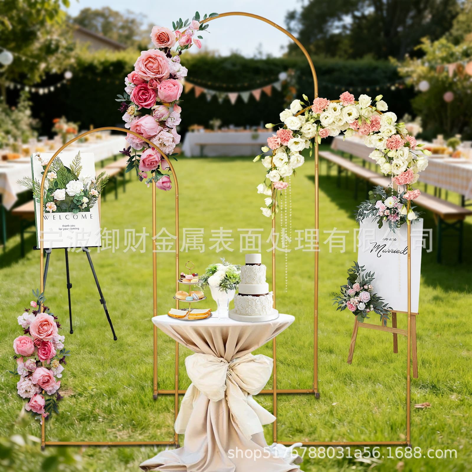 Amazon Cross-Border Metal Arch Stand Wedding Aisle Arch Party Backdrop Flower Stand Balloon Stand Props