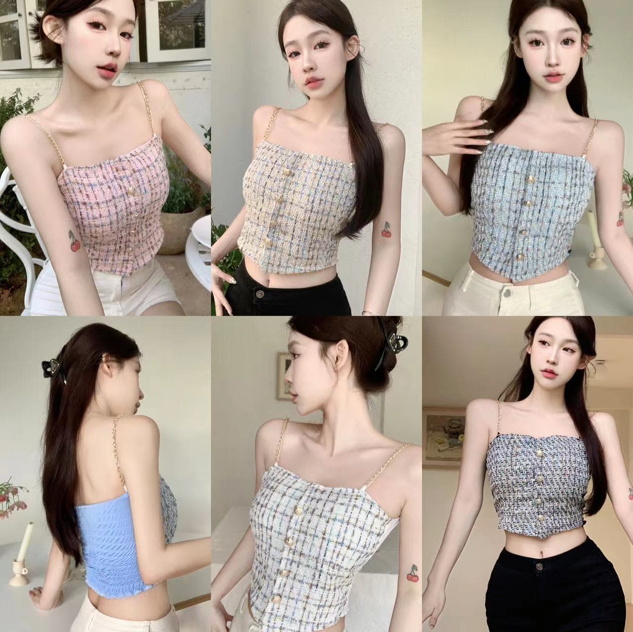 Sexy Little Chanel-style Corset Camisole for Women Summer French Elegant Inner Wear Slimming Sleeveless Top Outerwear