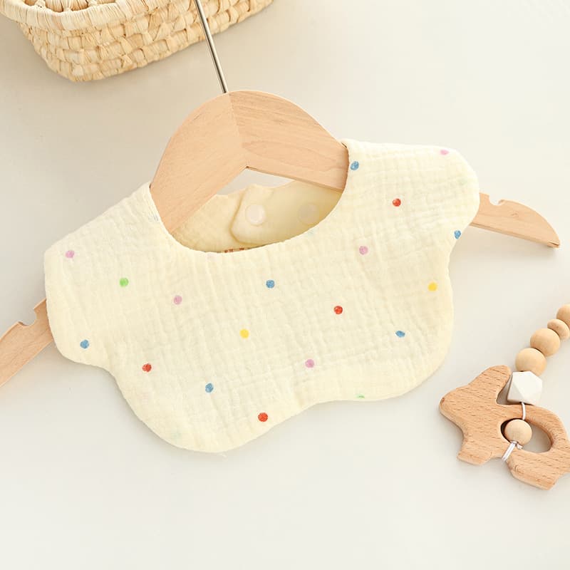 Six-Layer Gauze Petal Bib, 100% Cotton Gauze Drool Bib, Infant Class A Cotton, Multi-Purpose Ins-Style Baby Bib, Wholesale