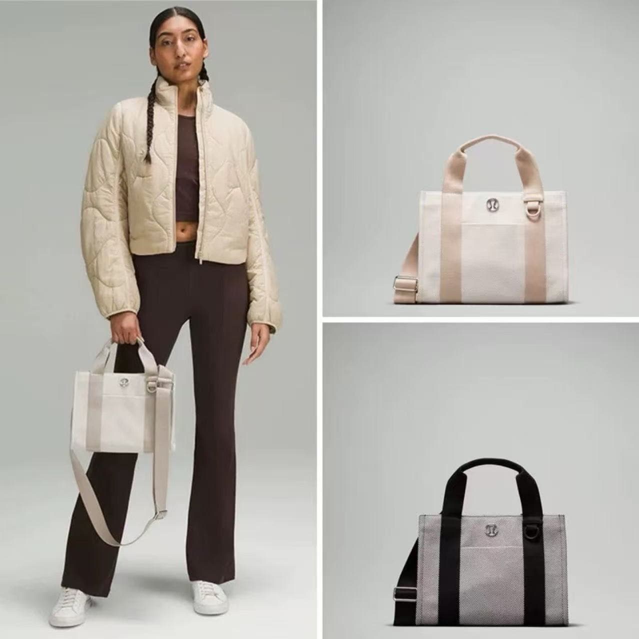 Mommy Tote Bag Women's Two-Color Canvas Handbag 2025 New Handheld Tote Bag Large Capacity Shoulder Bag