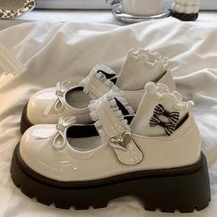 French-style Mary Jane shoes for women, 2025 summer new arrival, round toe, bowknot, chunky heel, thick-soled leather shoes