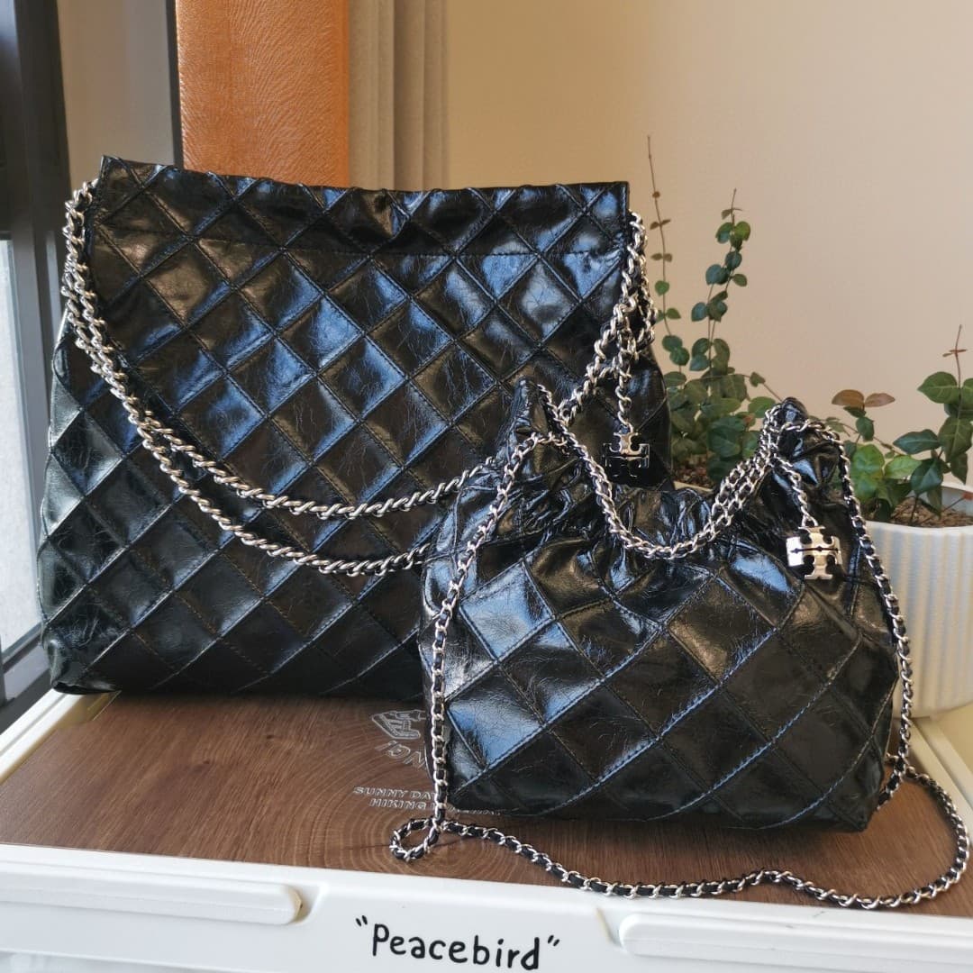 26TB Diamond Quilted Tote Bag Fashionable Versatile Wander Bag Mini Shopping Bag Chanel-Style Chain Women's Bag Retro Trendy