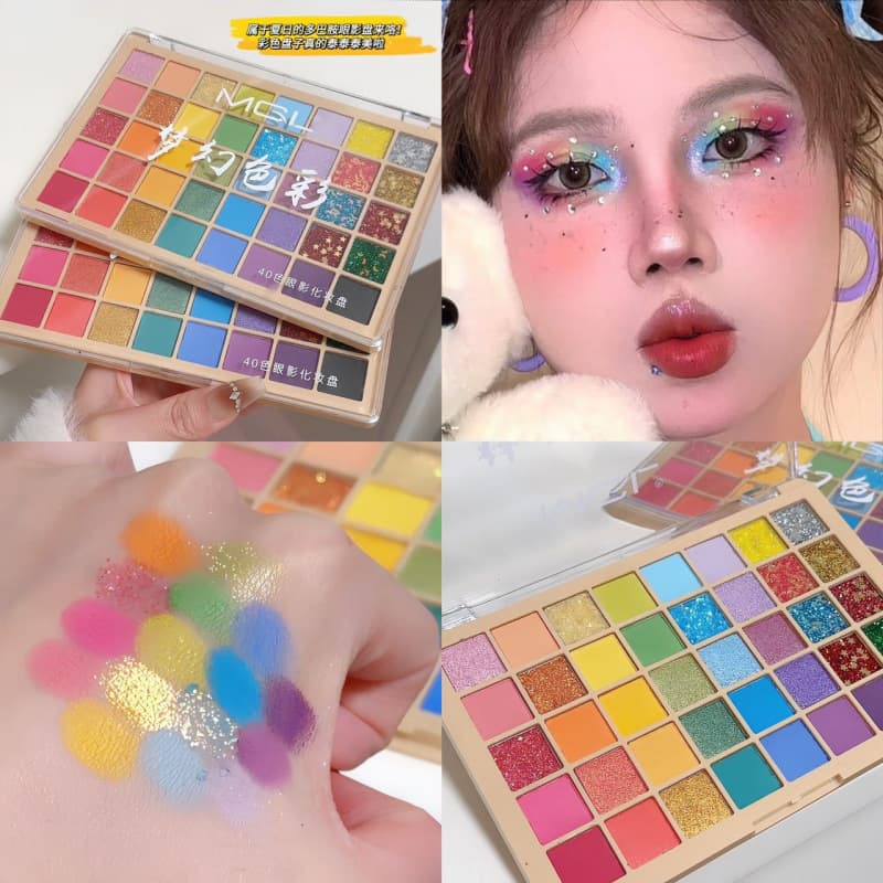 40-Color Eyeshadow Palette with Glitter and Sparkle for Students, Stage Makeup, Cosplay, and Performance Eye Makeup