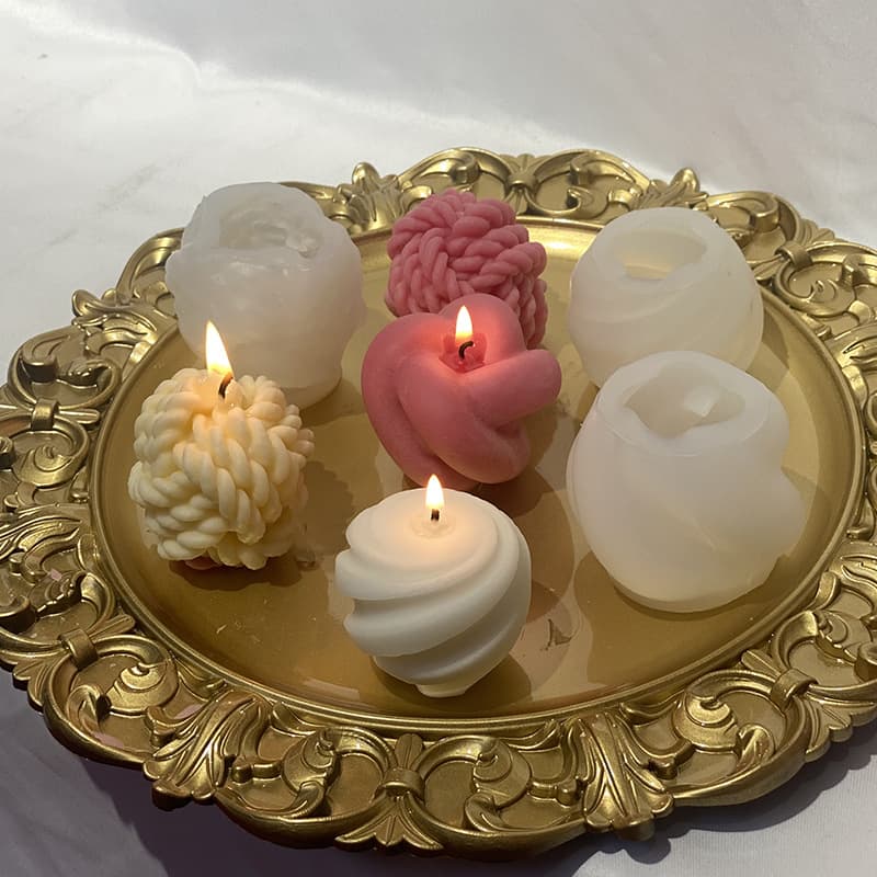 Creative Yarn Ball Silicone Mold DIY Scented Candle Yarn Knot Yarn Column Sweater Resin Candle Mold