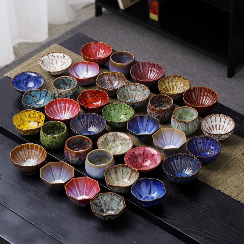 Jian Zhan Tea Cup Kiln Change Ceramic Tasting Cup Personal Use Conical Hat Cup Home Tea Cup Creative Tea Bowl Host Single Cup