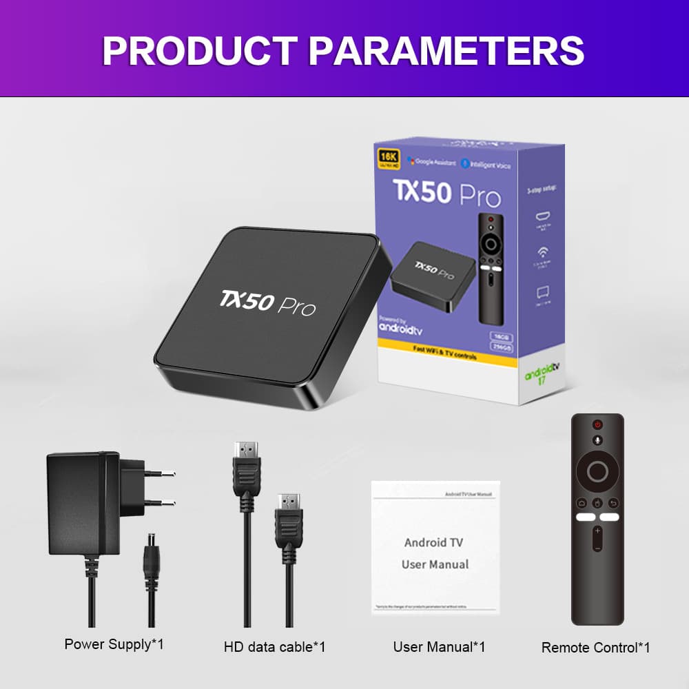 Best-selling TX50pro Network TV Box Dual-band WiFi HD Display Android 15 Foreign Trade TVBOX