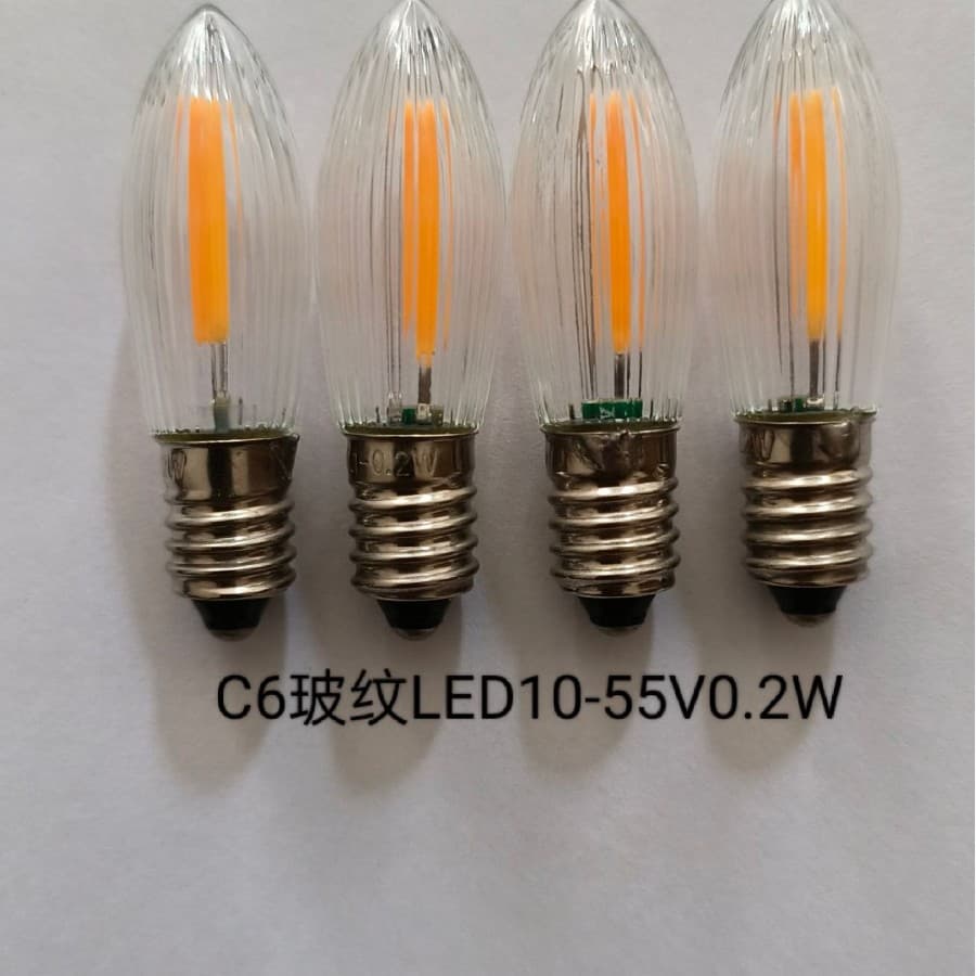 C6 Ripple Halogen Lamp E10 Base LED