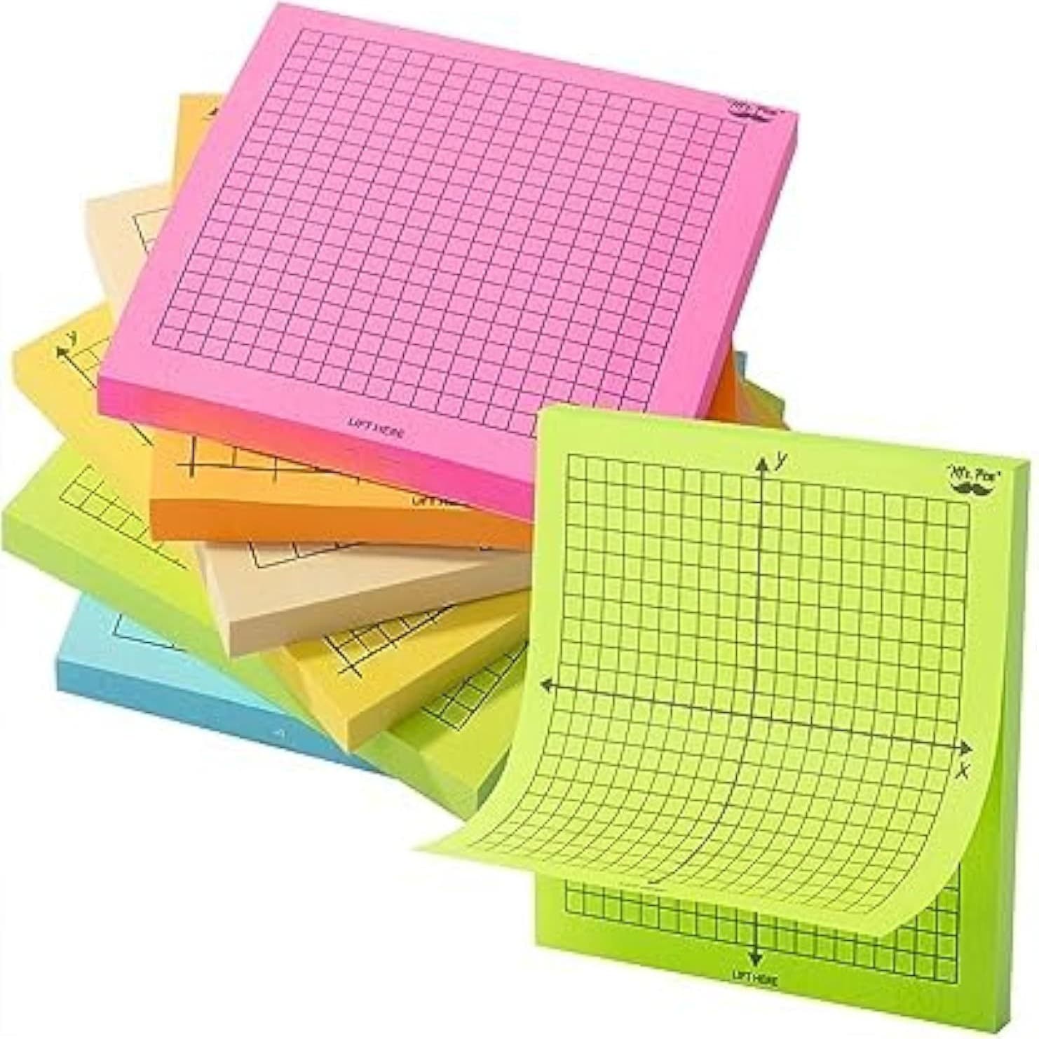 Cross-Border Color-Coded Sticky Notes, Fluorescent, Reusable, Removable Sticky Notes, Simple Ins Style, Student Strong Adhesive