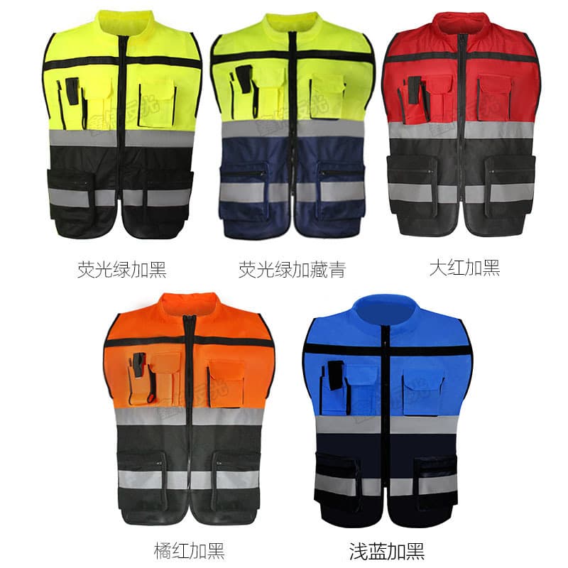 Safety Reflective Vest for Construction, Traffic, Sanitation, and Workwear - Fluorescent High-Visibility Vest Factory Wholesale