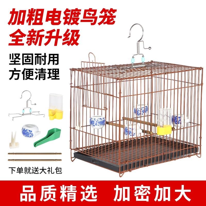 Metal Square Steel Bird Cage for Silvereye, Siskin, Budgerigar - Portable, Durable, Easy to Clean, Small Size, Wholesale, for Zebra Finch