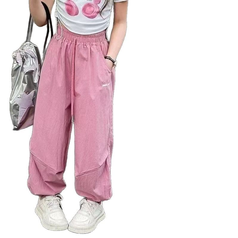Custom New Girls Spring Summer Lantern Pants Big Kids Mosquito-Repellent Pants Fashion Trendy Loose Casual Pants Quick-Dry Cuffed
