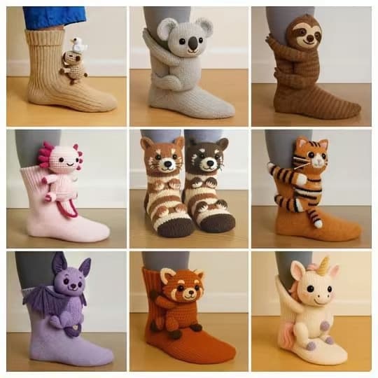 Amazon Cross-border Hot Product Knitted Animal Socks, 3D Knitted Animal Socks, Three-dimensional