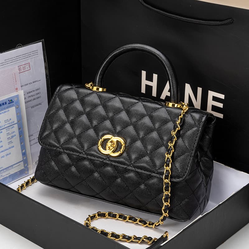 Women's Bag 2024 New Style Small Fragrance Diamond Quilted Chain Handbag Premium Caviar Crossbody Versatile Shoulder Bag