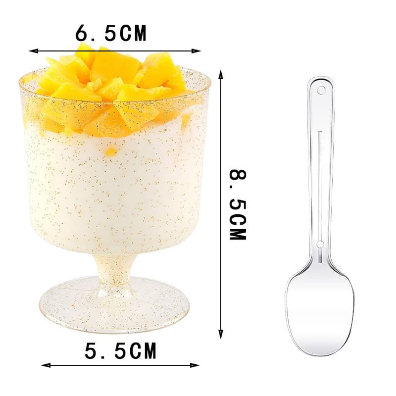 Disposable Plastic Dessert Cups, Clear Mousse Cups for Weddings & Parties, Pudding Cups, Factory Wholesale, Drop Shipping Supported