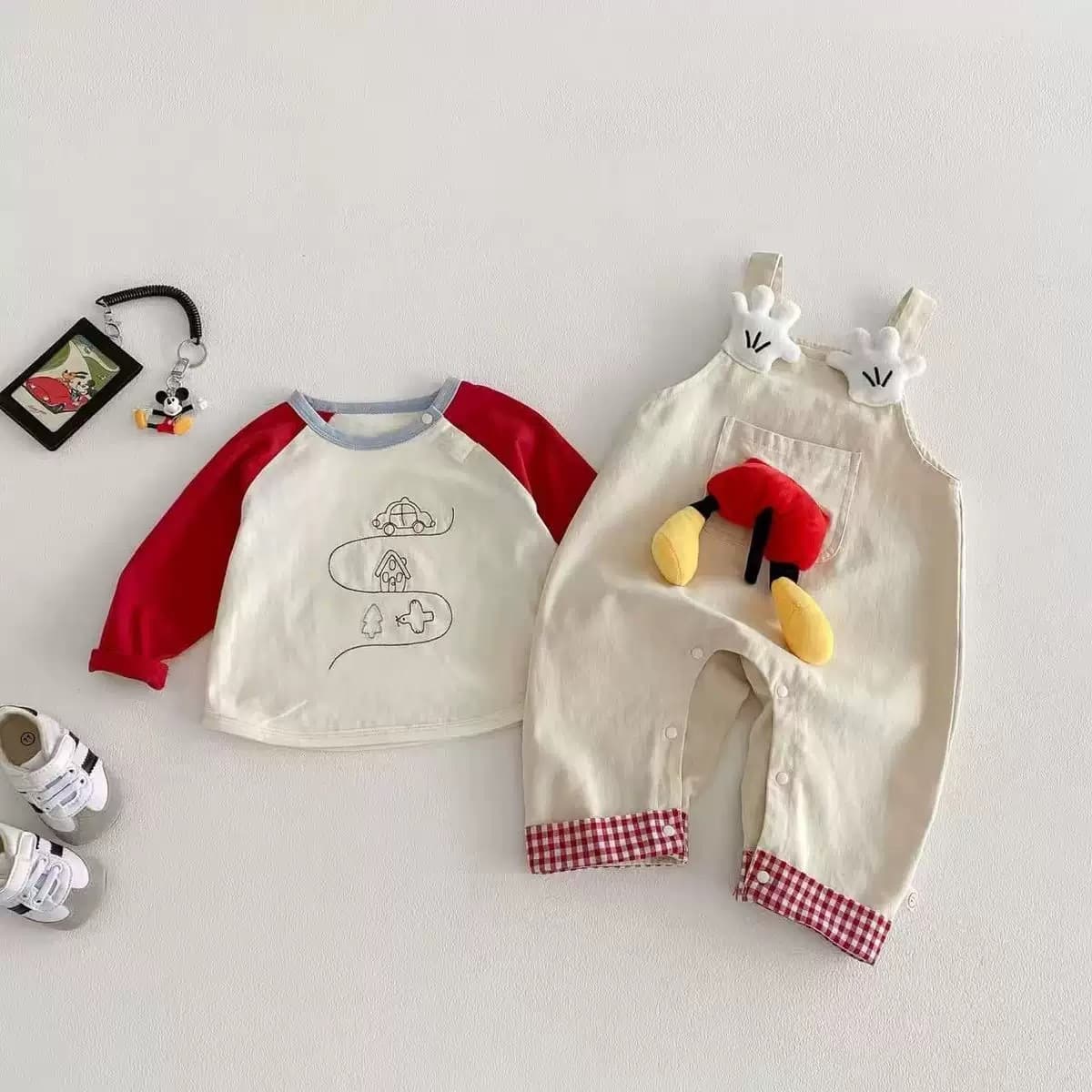 Baby Suit Spring and Autumn Fashionable Male Baby Carrier Two-piece One-piece Suit Super Cute Korean Spring Style Outing Romper