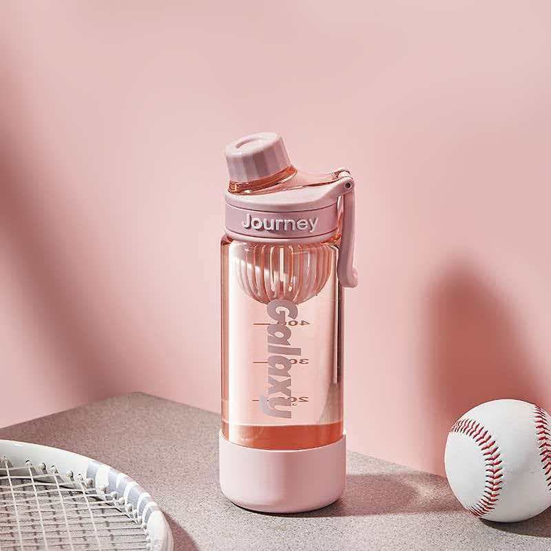 High-Quality Sports Water Bottle with Tea Strainer, Leak-Proof, Large Capacity, Portable Plastic Cup for Students and Fitness, Unisex