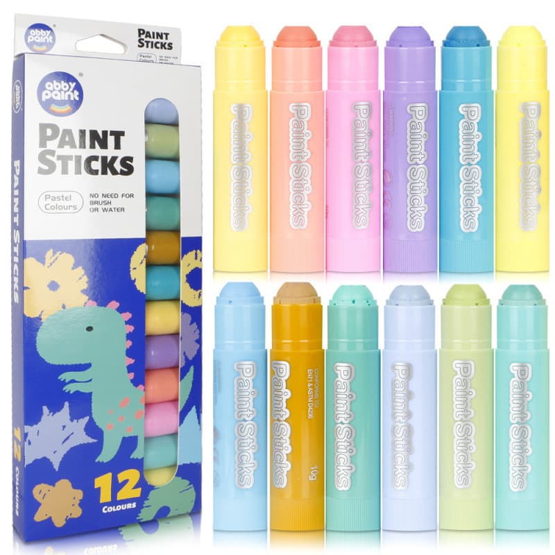12-Color Macaron DIY Rotating Crayon Set Safe Colors Soft Non-Dirty High Coverage Window Graffiti