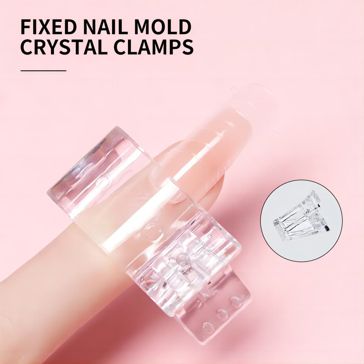 Stable Crystal Nail Extension Gel Clamp Fixed Clip Manicure Nail File Tool Strong Hold Nail Art Accessories Flat Base Nail Form