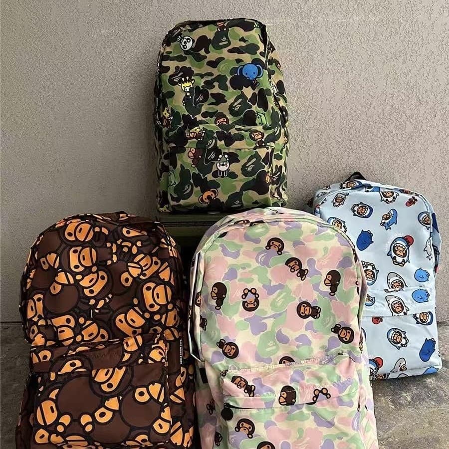 BEAD BABY Cartoon Cute Little Monkey Animal Casual Backpack School Bag Large Size