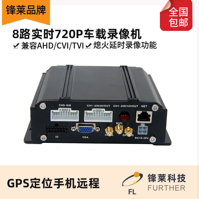 Truck Dash Cam 8-Channel Dual SD Card Vehicle DVR 720P/1080P Bus Security Monitoring System