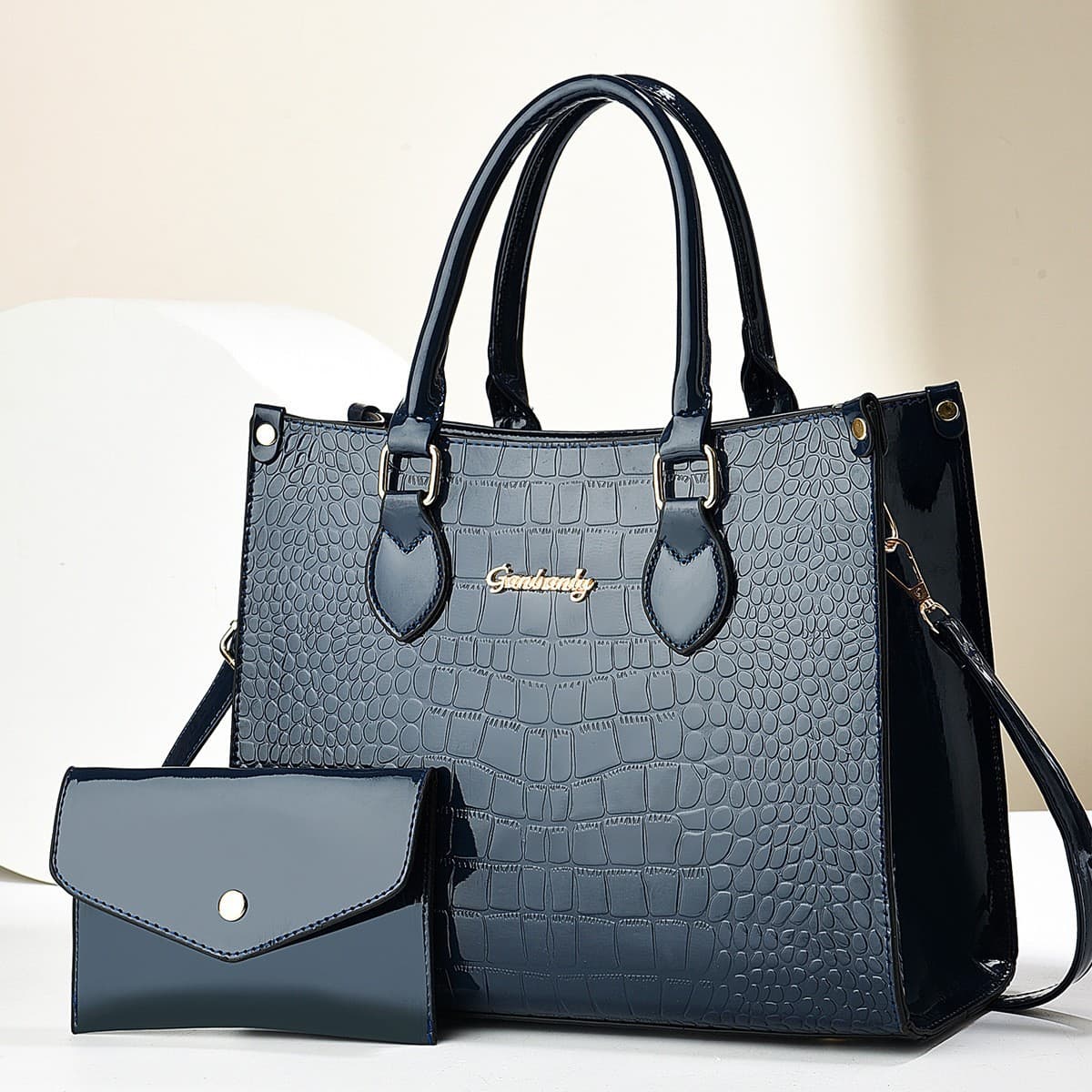 Mother's Day Gift Luxury Large Capacity Shiny Leather Crocodile Pattern Single Shoulder Mother Daughter Bag Fashionable Handbag